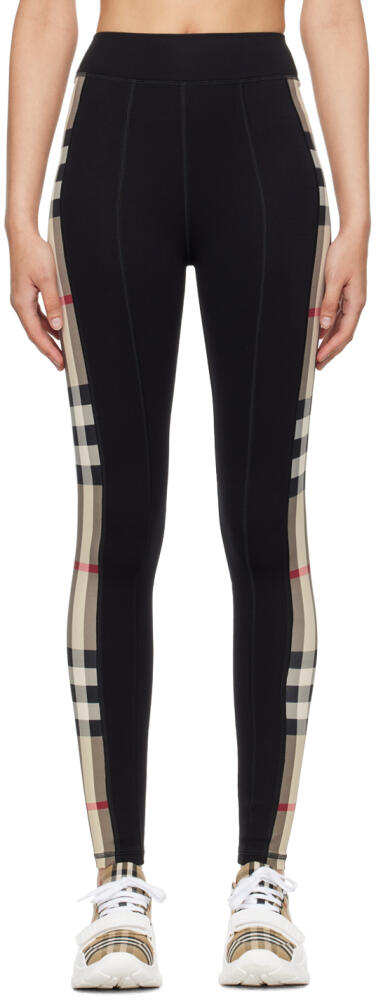 Burberry Black Check Panel Leggings Cover