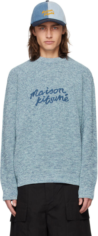 Maison Kitsuné Blue Handwriting Sweater Cover