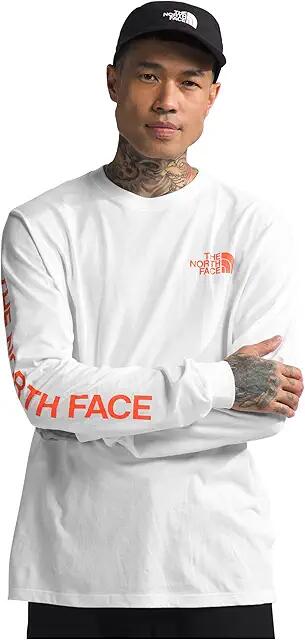 The North Face Long Sleeve Sleeve Hit Graphic Tee (TNF White/Vivid Flame) Men's Clothing Cover