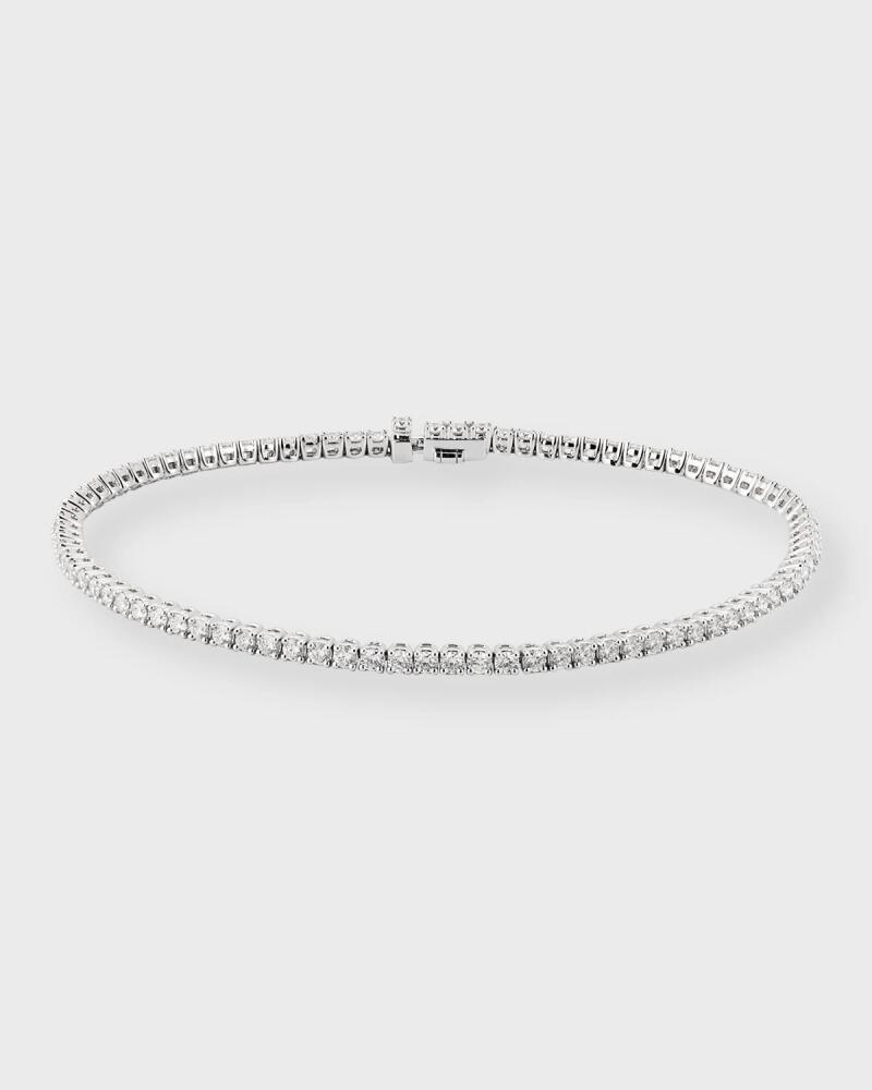 Memoire 18K White Gold Diamond Tennis Bracelet, 1.96tcw Cover