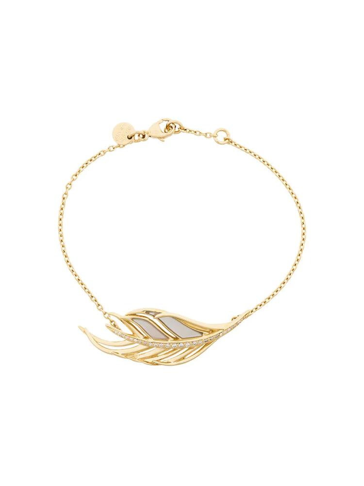 Shaun Leane White Feather 18kt gold diamond bracelet - Metallic Cover