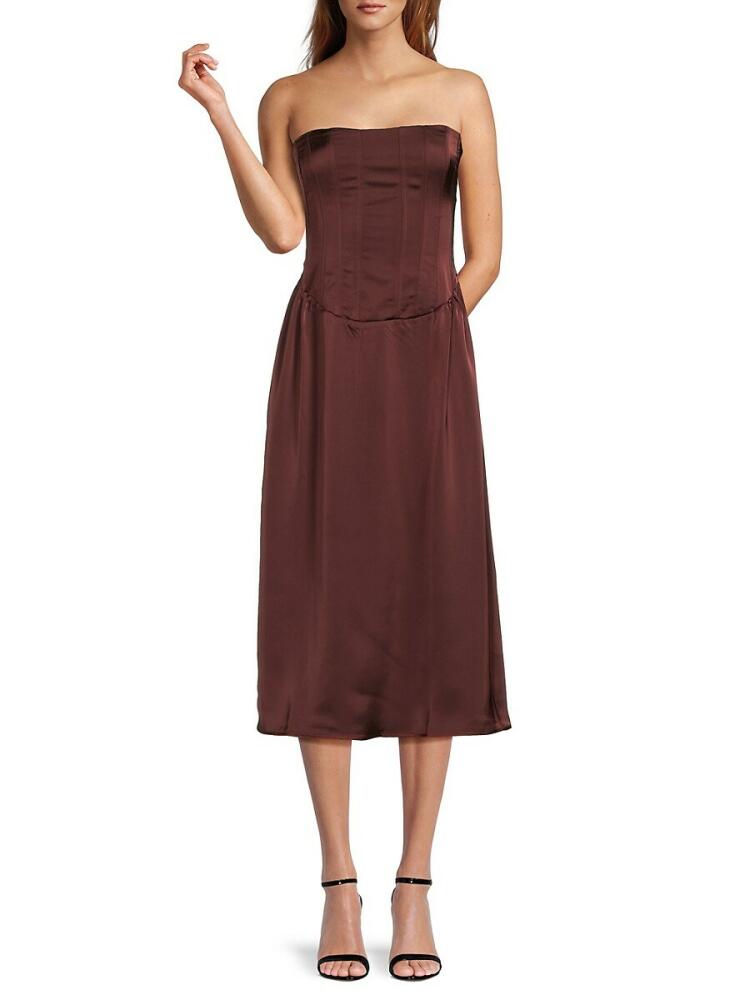 WeWoreWhat Women's Corset Midi Dress - Russet Cover