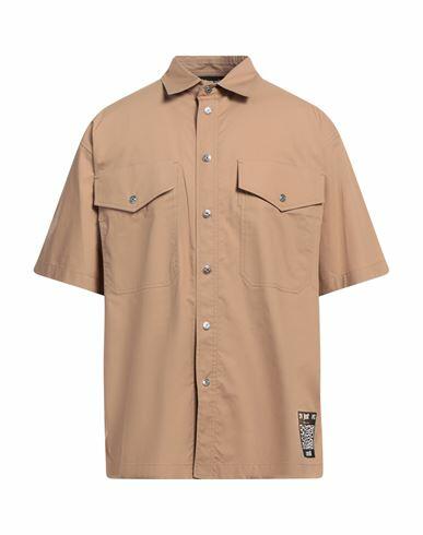 Just Cavalli Man Shirt Camel Cotton Cover