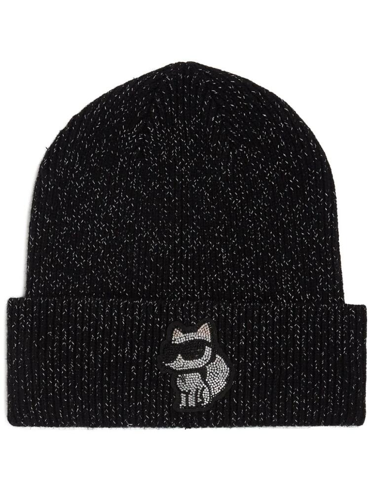 Karl Lagerfeld Ikonik Choupette lurex beanie - Black Cover