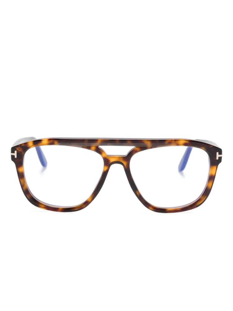 TOM FORD Eyewear tortoiseshell-effect glasses - Brown Cover