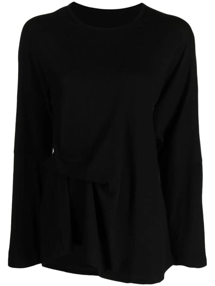 Yohji Yamamoto asymmetric cotton blouse - Black Cover