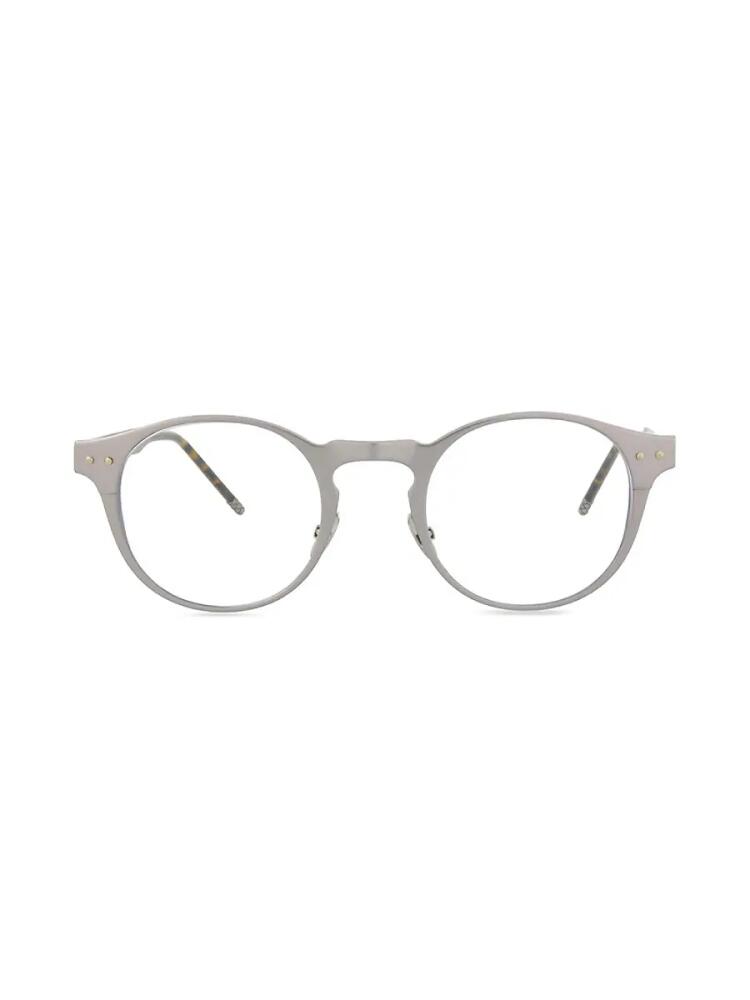 Bottega Veneta Men's 48MM Round Eyeglasses - Ruthenium Cover