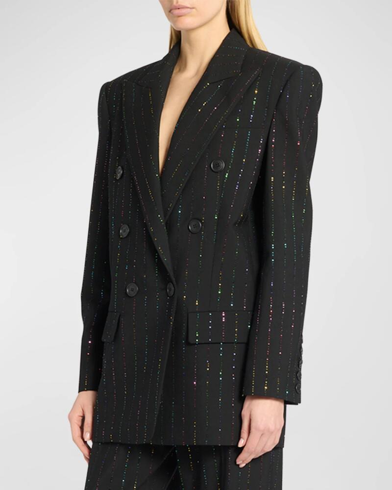 Alexandre Vauthier Sequin Pinstripe Long Oversized Blazer Jacket Cover