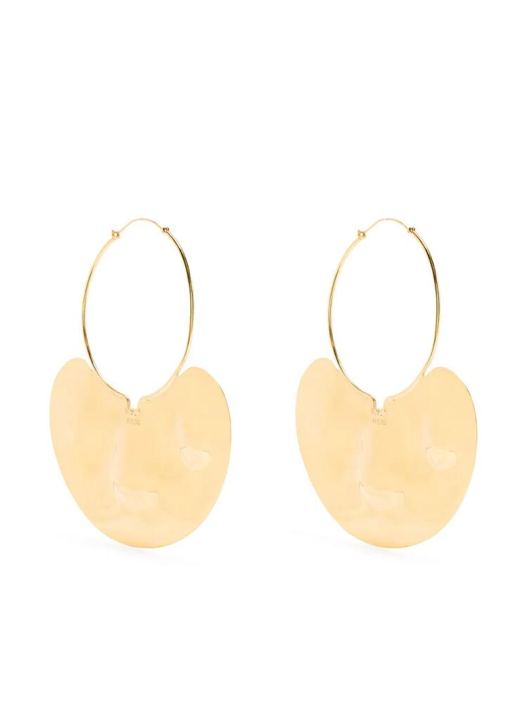 Patou large hammered hoop earrings - Gold Cover