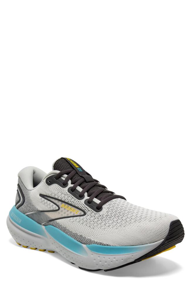 Brooks Glycerin 21 Running Shoe in Coconut/Forged Iron/Yellow Cover