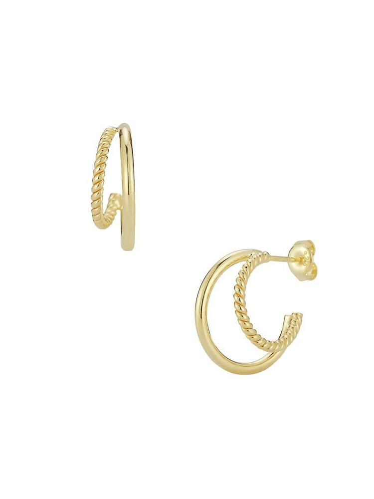 SPHERA MILANO Women's 14K Goldplated Sterling Silver Double Hoop Earrings Cover