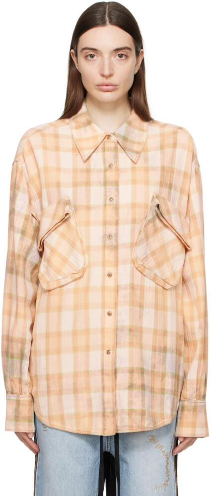 OPEN YY Orange Check Shirt Cover