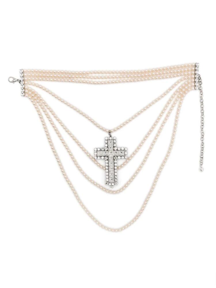 Alessandra Rich crystal-cross necklace - Silver Cover