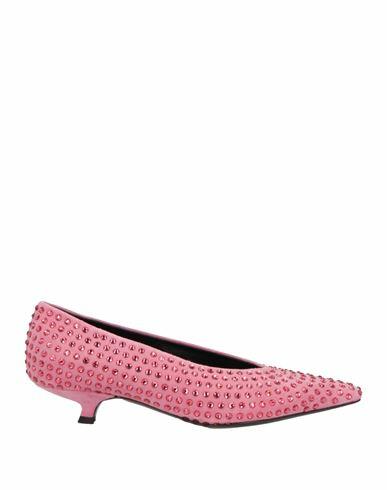 Eddy Daniele Woman Pumps Pink Leather, Swarovski Crystal Cover