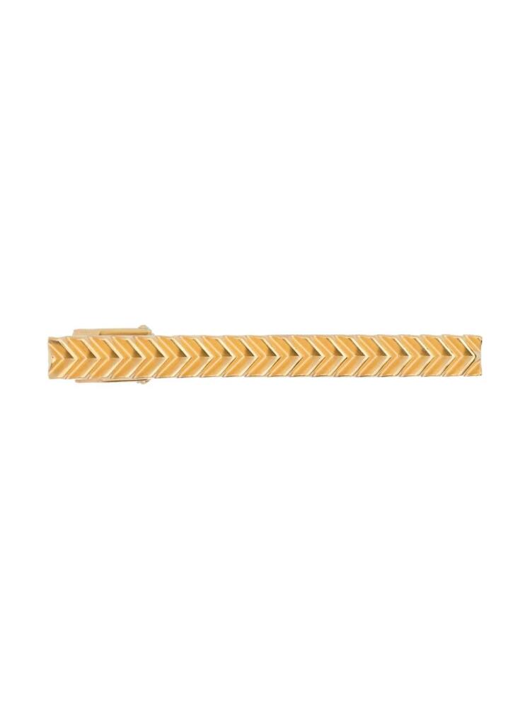 Lanvin herringbone-pattern tie clip - Gold Cover