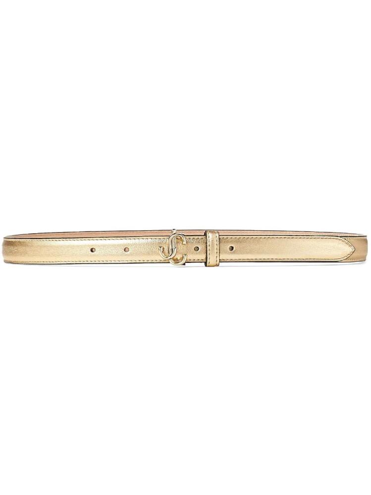 Jimmy Choo Helina logo-buckle belt - Gold Cover