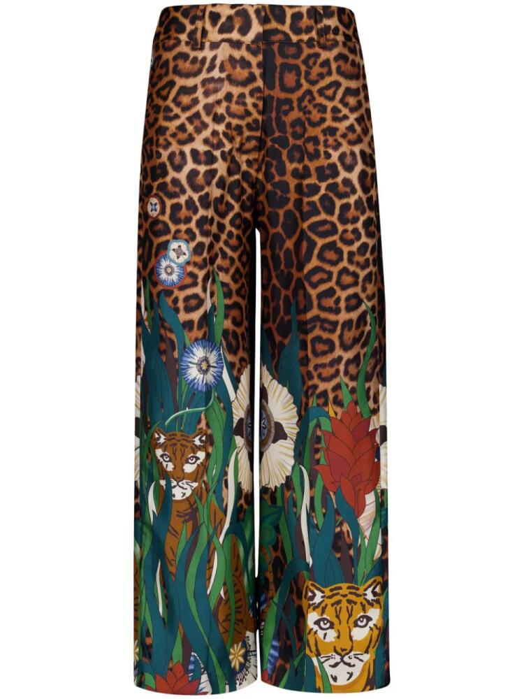 PAULA printed silk trousers - Brown Cover