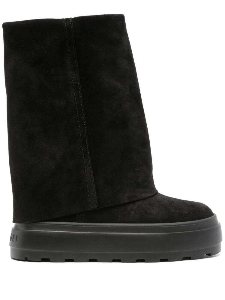 Casadei layered platform boots - Black Cover