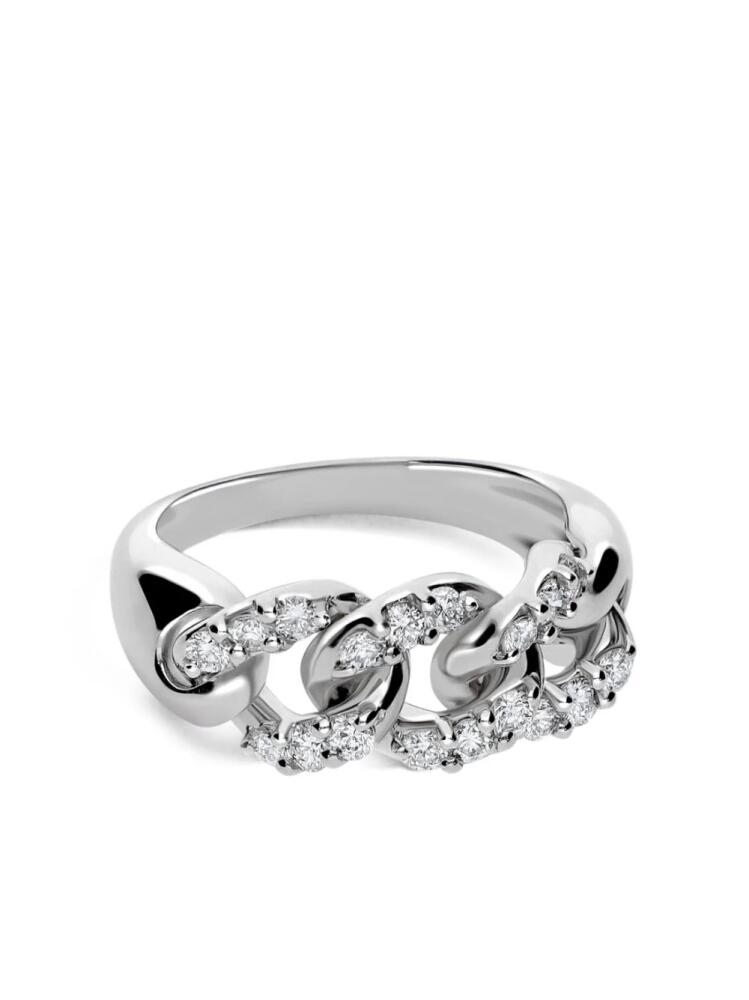 LEO PIZZO 18kt white gold Groumette diamond ring - Silver Cover