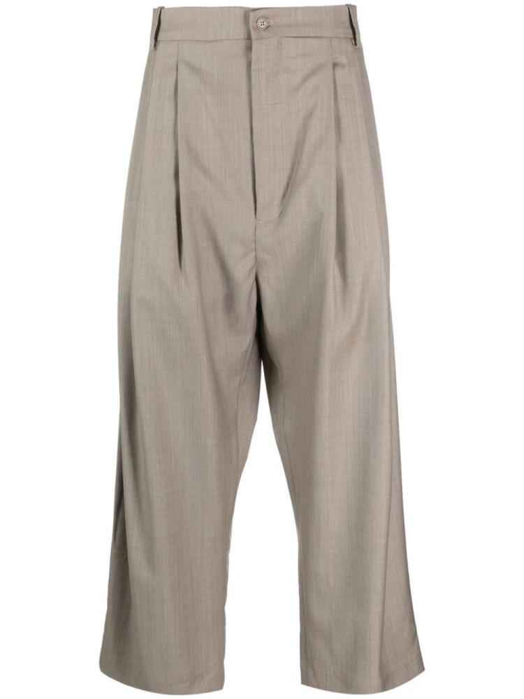 Hed Mayner pleated cropped wool trousers - Neutrals Cover