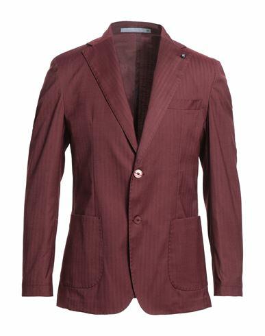 Herman & Sons Man Blazer Burgundy Polyester, Viscose, Elastane Cover