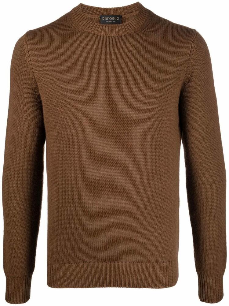 Dell'oglio rib-trimmed crew-neck jumper - Brown Cover