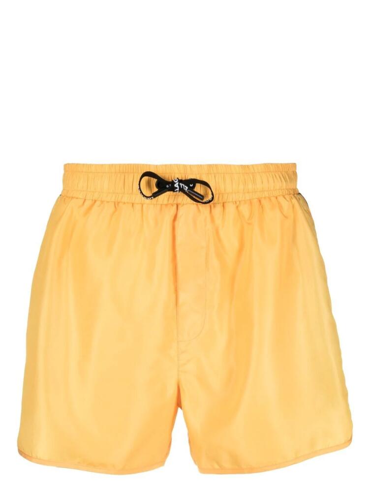 Karl Lagerfeld logo-tape drawstring board shorts - Yellow Cover