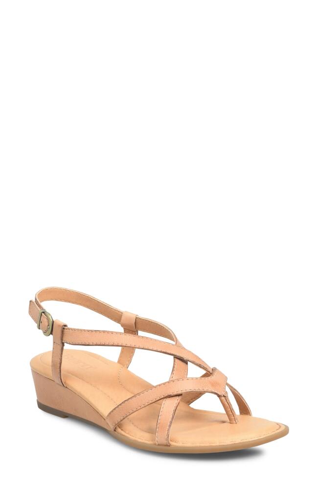 Børn Sibyl Slingback Wedge Sandal in Natural Leather Cover