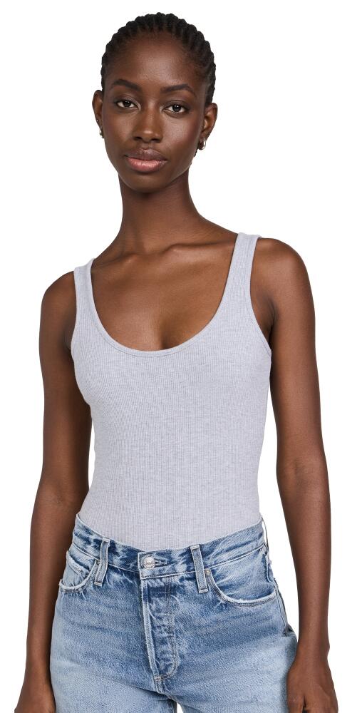 L'AGENCE Nica Scoop Neck Tank Bodysuit Heather Grey Cover