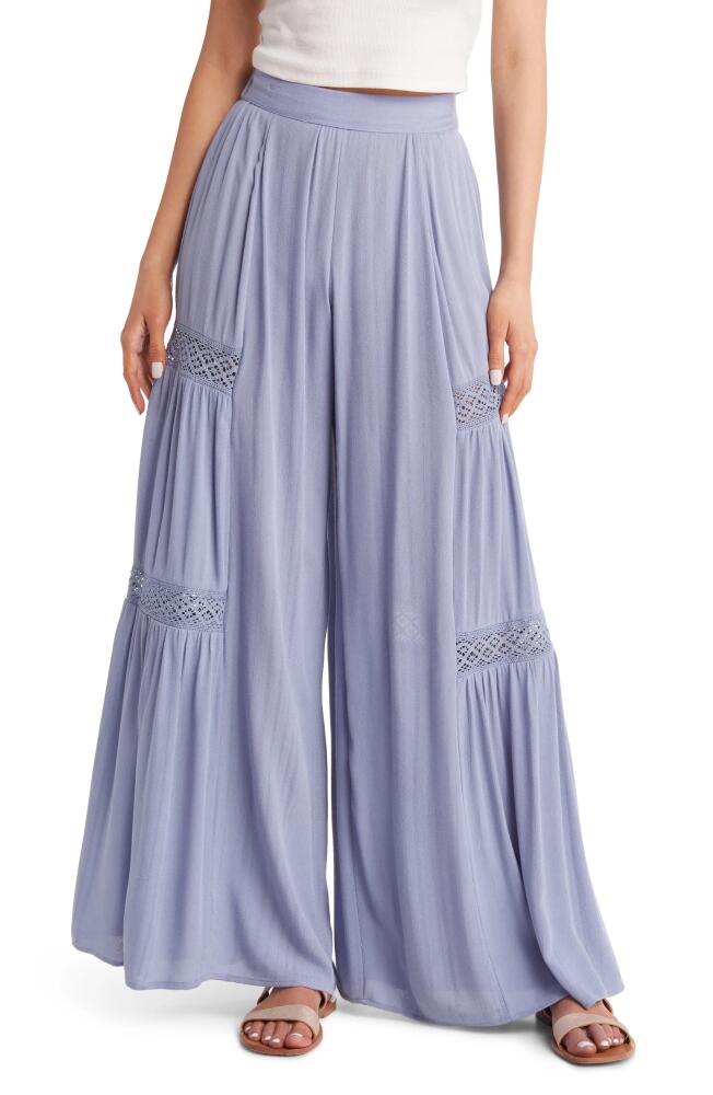 Rip Curl Alira Lace Inset Wide Leg Pants in Blue Cover