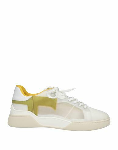 Tod's Woman Sneakers White Soft Leather, Textile fibers Cover