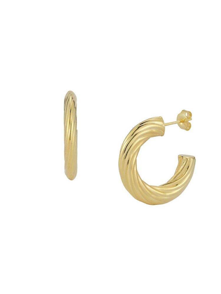 SPHERA MILANO Women's 14K Goldplated Sterling Silver Twisted Hoop Earrings Cover