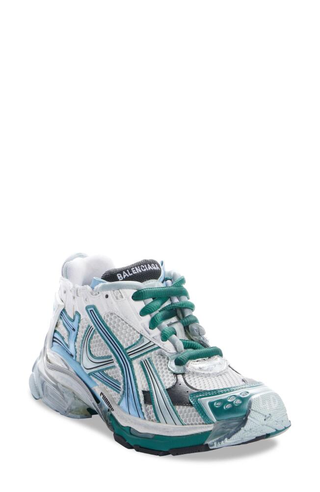 Balenciaga Runner Sneaker in White/Teal Multi Cover