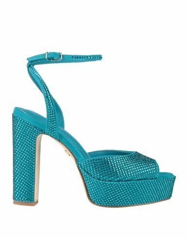 Lola Cruz Woman Sandals Azure Leather Cover