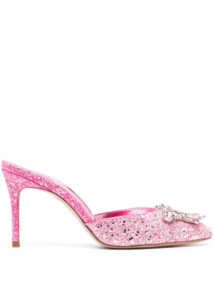 Sophia Webster Margaux glitter-detailed 85 mules - Pink Cover