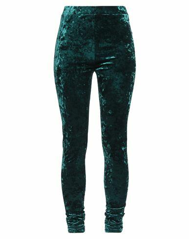 Alexandre Vauthier Woman Leggings Emerald green Polyester, Elastane Cover