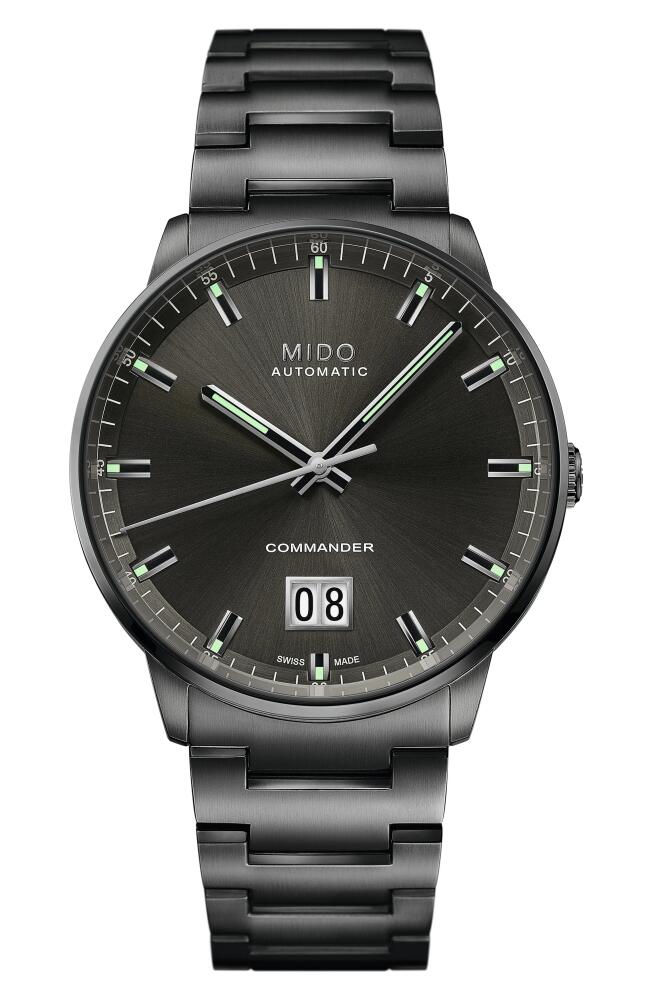 MIDO Commander Big Date Automatic Bracelet Watch, 42mm in Black Cover