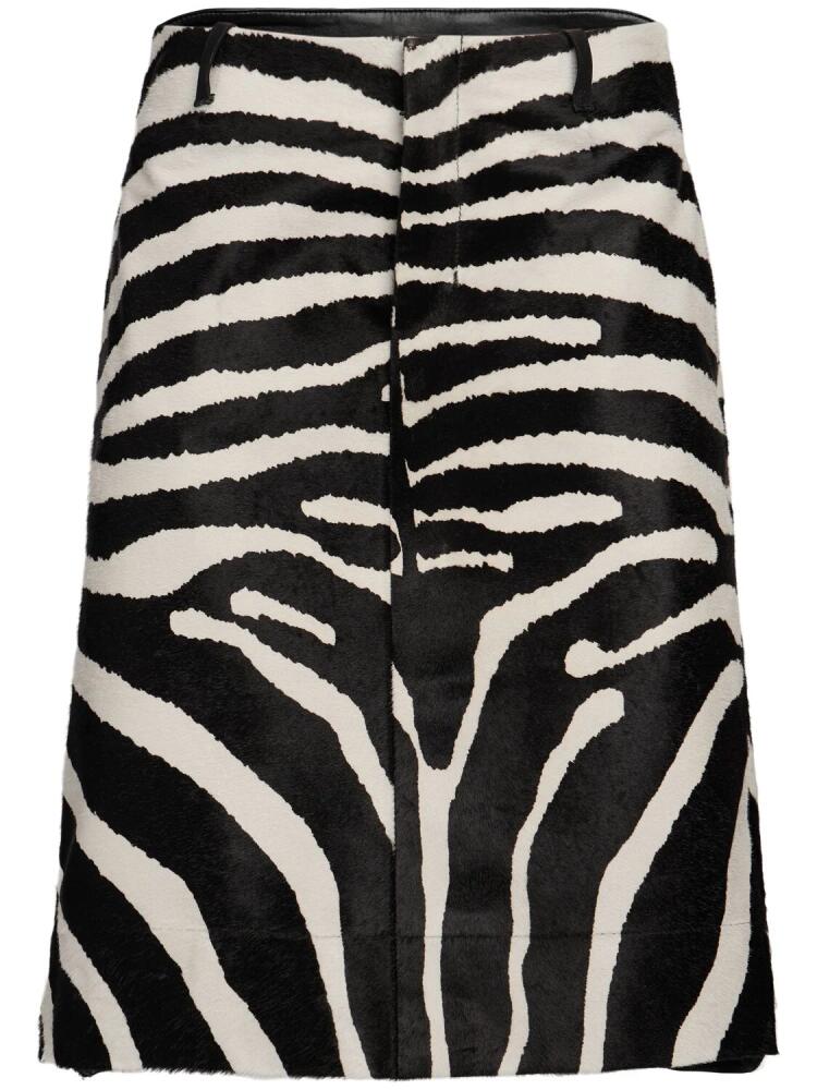 JACQUEMUS La Jupe Tozzi Zebra Leather Midi Skirt Cover