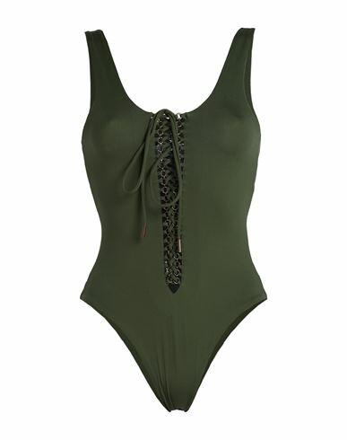 Saint Laurent Woman One-piece swimsuit Military green Polyamide, Elastane Cover