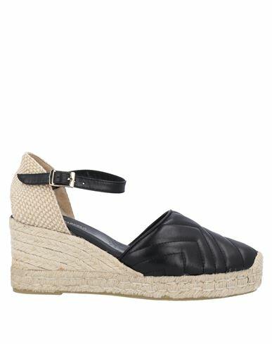 Paloma Barceló Woman Espadrilles Black Soft Leather, Textile fibers Cover