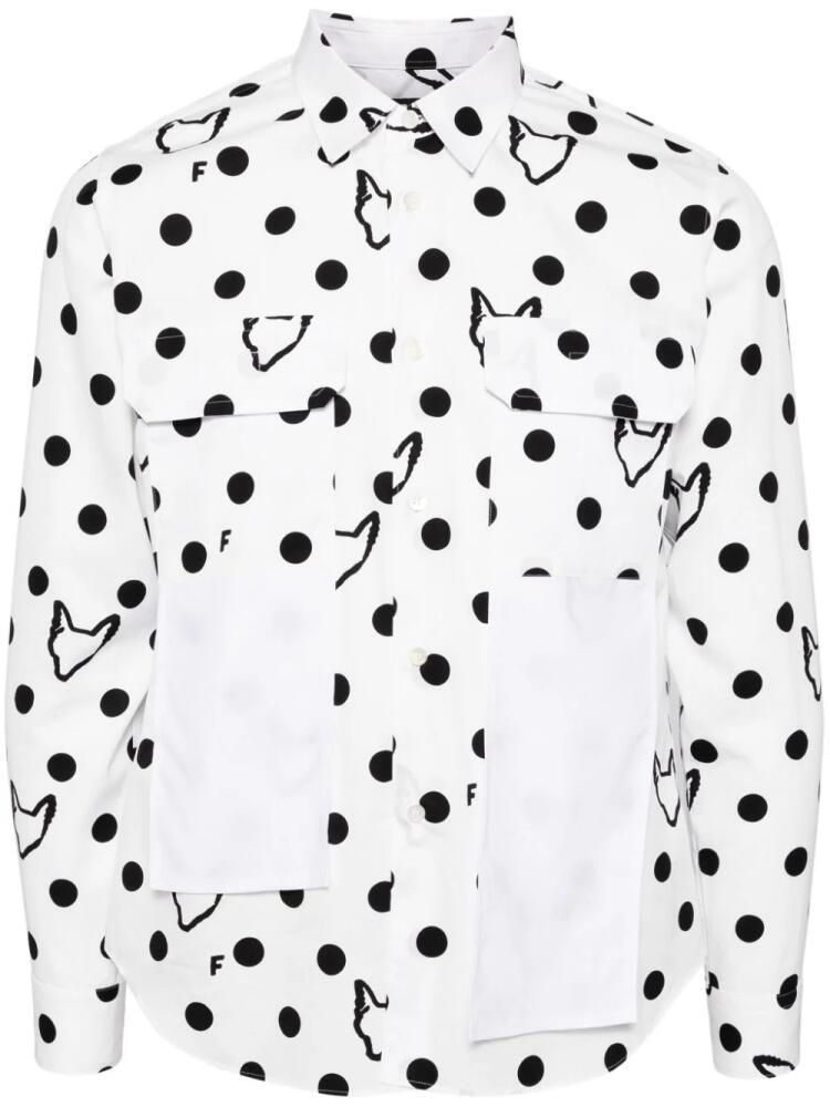 Black Comme Des Garçons polka-dots shirt - White Cover