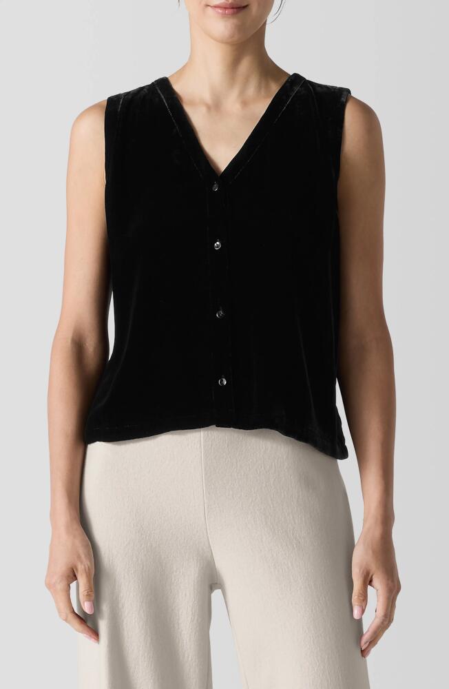 Eileen Fisher Velvet Tie Back Vest in Black Cover