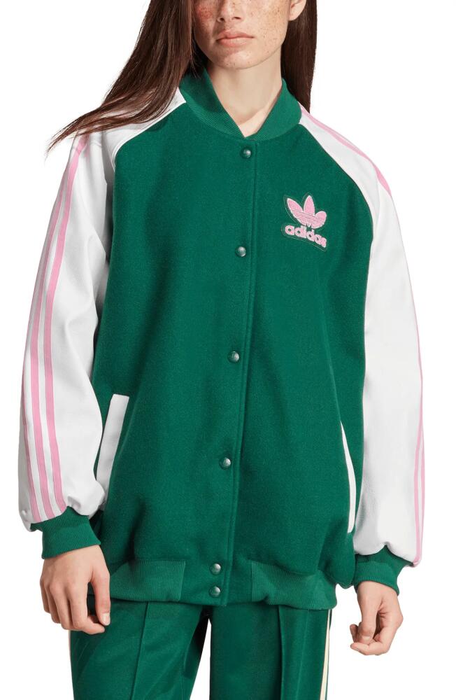 adidas Originals VRCT Jacket in White/Collegiate Green Cover