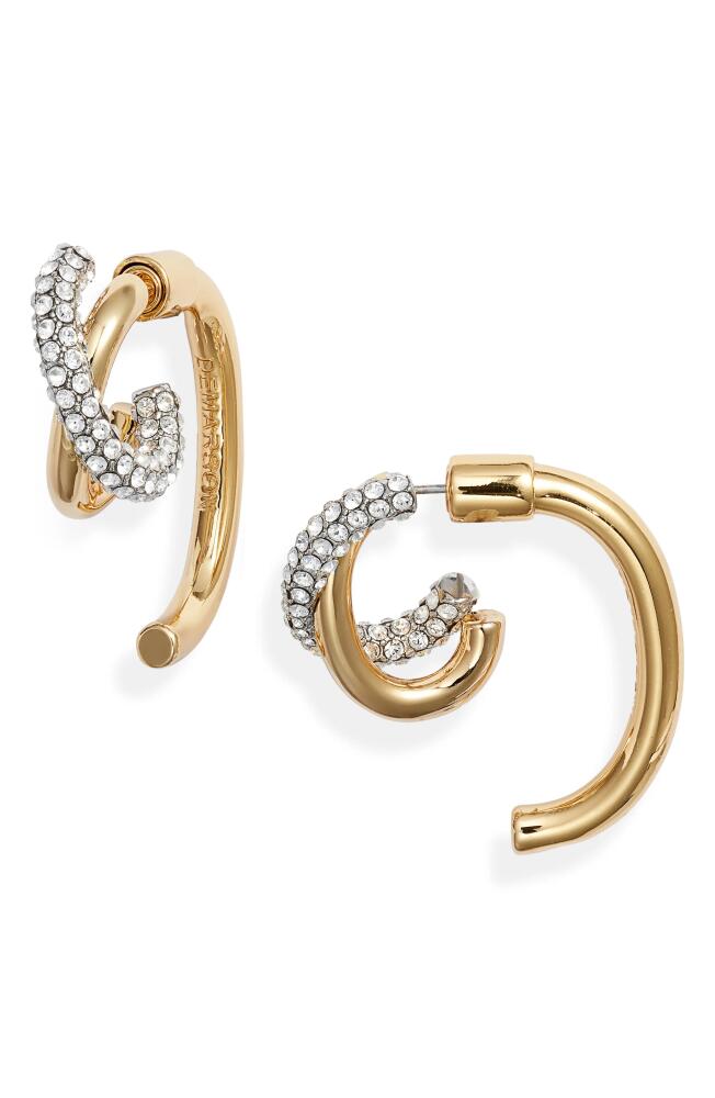 DEMARSON Axis Luna Earrings in 12K Shiny Gold/ir/crystal Cover