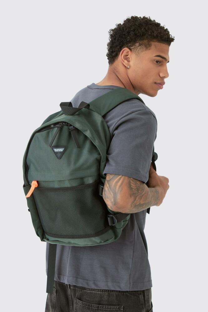 boohoo Mens Man Badge Rucksack - Green Cover