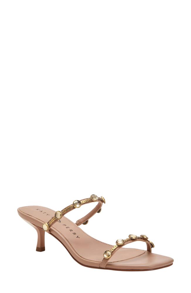 Katy Perry The Ladie Embellished Kitten Heel Slide Sandal in True Taupe Cover