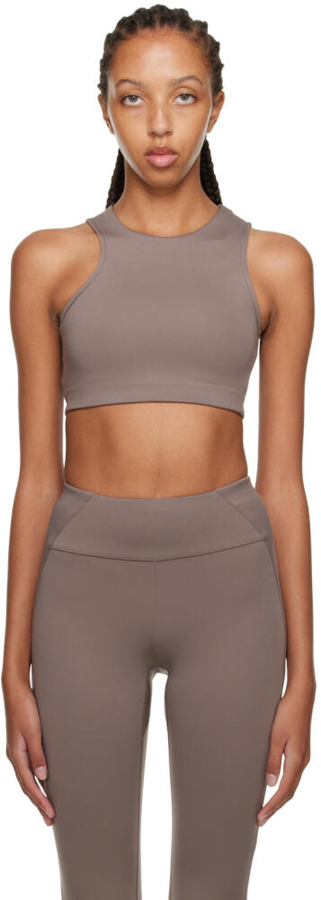 VAARA Gray Asymmetric Crop Sport Bra Cover