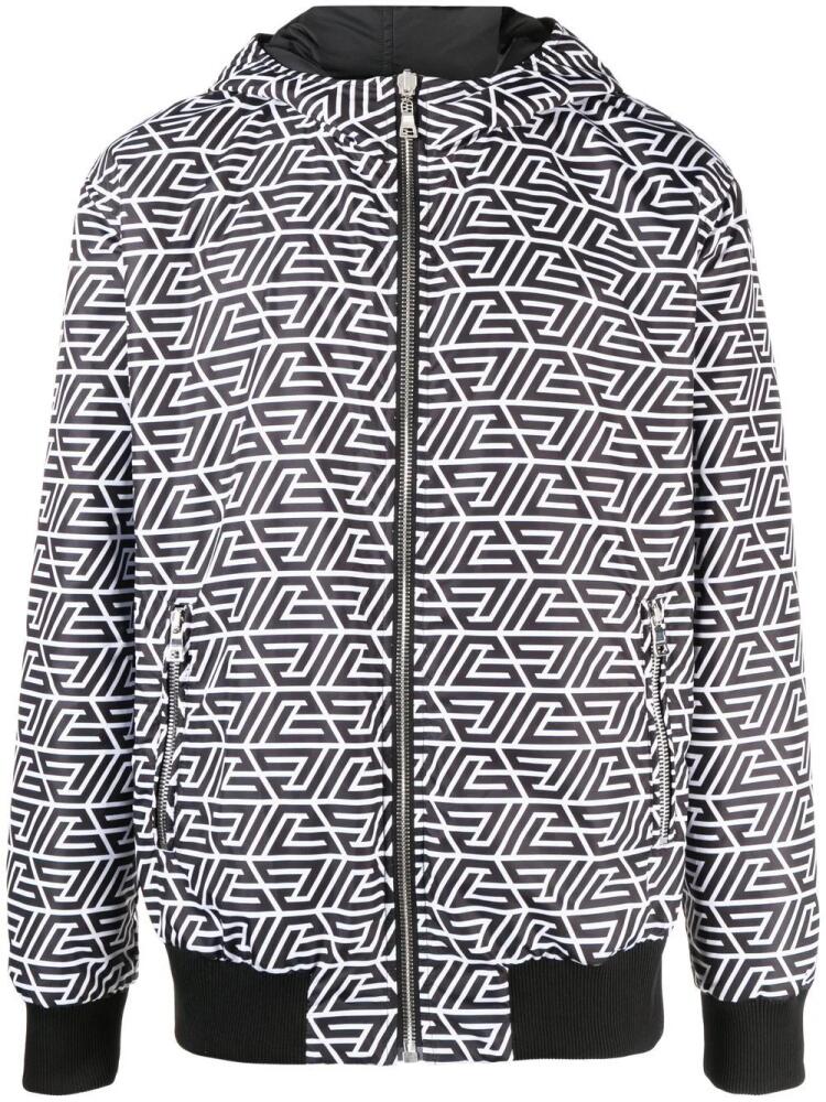 Balmain reversible monogram-print hooded jacket - Black Cover