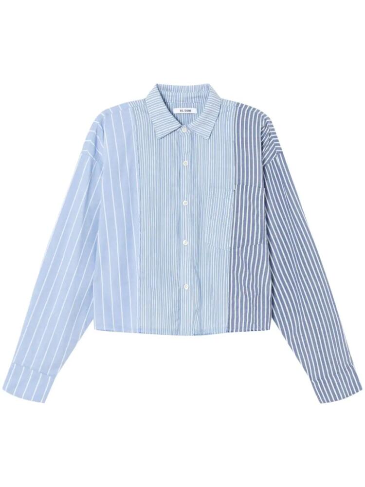 RE/DONE patchwork striped shirt - Blue Cover