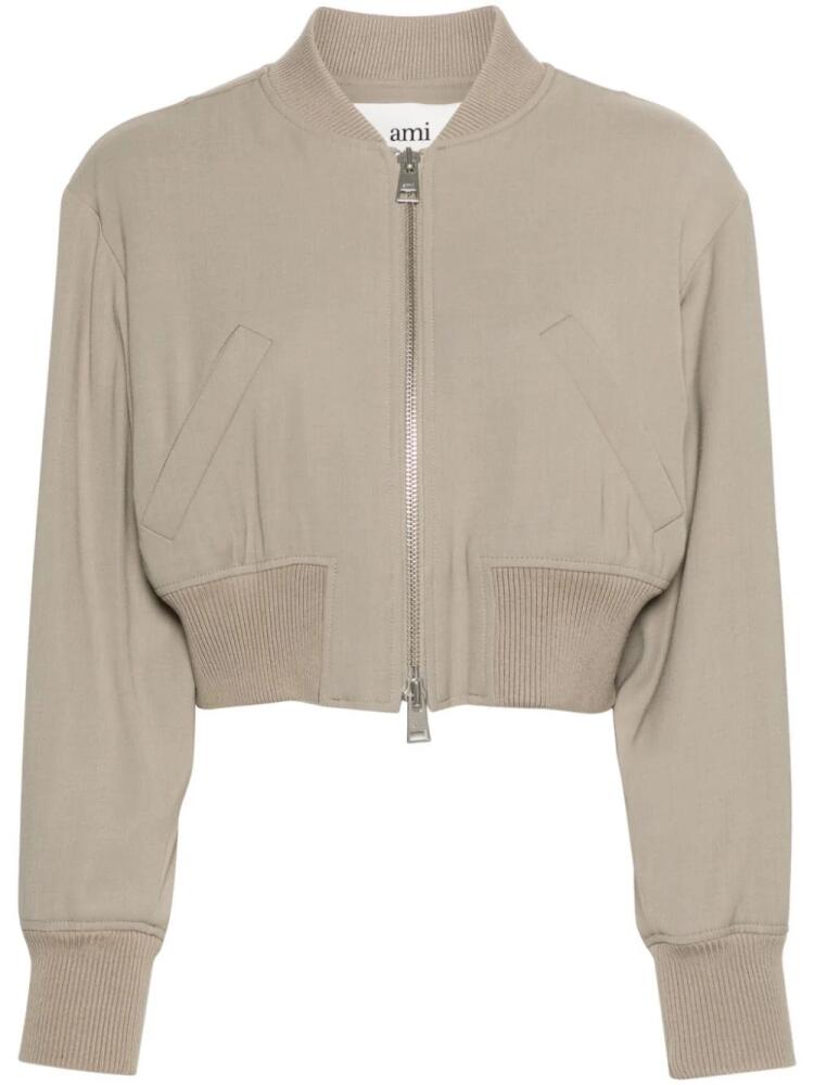 AMI Paris padded bomber jacket - Neutrals Cover